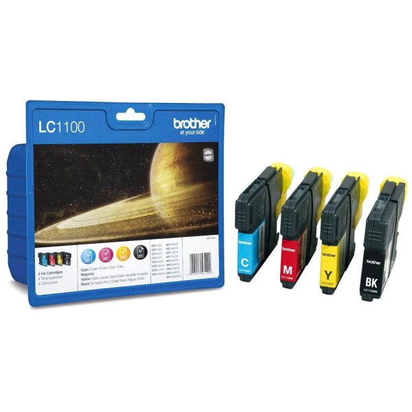 brother LC-1100BK/C/M/Y schwarz, cyan, magenta, gelb Druckerpatrone, 4er-Set