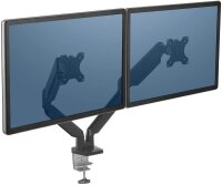 Fellowes Monitor-Halterung Platinum Series 8042501 schwarz für 2 Monitore, Tischklemme, Tischbohrung