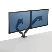 Fellowes Monitor-Halterung Platinum Series 8042501 schwarz für 2 Monitore, Tischklemme, Tischbohrung