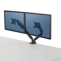 Fellowes Monitor-Halterung Platinum Series 8042501 schwarz für 2 Monitore, Tischklemme, Tischbohrung