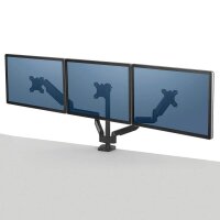 Fellowes Monitor-Halterung Platinum Series 8042601 schwarz für 3 Monitore, Tischklemme, Tischbohrung