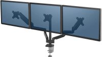 Fellowes Monitor-Halterung Platinum Series 8042601 schwarz für 3 Monitore, Tischklemme, Tischbohrung