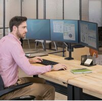 Fellowes Monitor-Halterung Platinum Series 8042601 schwarz für 3 Monitore, Tischklemme, Tischbohrung