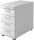 HAMMERBACHER Solid Standcontainer weiß 5 Auszüge Kunststoff-Relinggriff silber 42,8 x 80,0 x 72,0 - 76,0 cm