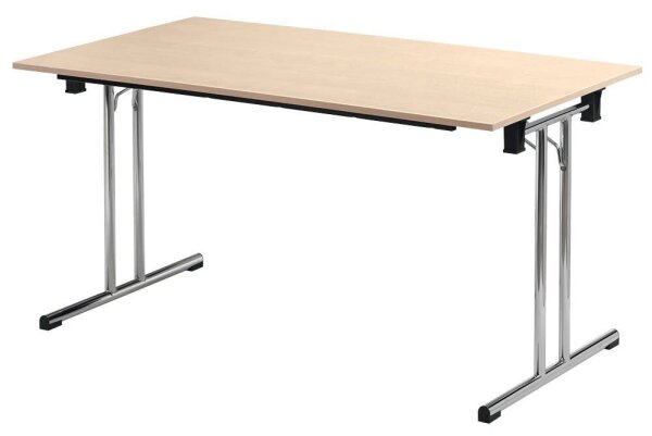 SODEMATUB Mehrzwecktisch ahorn rechteckig, Rundrohr chrom, 160,0 x 70,0 x 74,0 cm