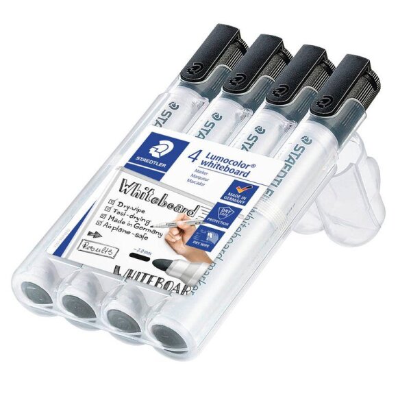 STAEDTLER 351WP4-9X Whiteboard-Marker schwarz 2,0 mm, 4 St.