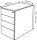 Kerkmann Move Standcontainer weiß, anthrazit 4 Auszüge ohne-Muldengriff weiß 42,0 x 80,0 x 72,0 - 76,0 cm