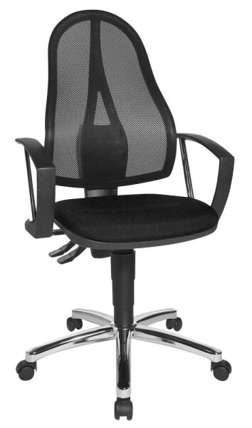 Topstar Bürostuhl Point 60 Netz Plus, G200 Stoff schwarz, Gestell chrom
