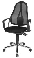 Topstar Bürostuhl Point 60 Netz Plus, G200 Stoff schwarz, Gestell chrom