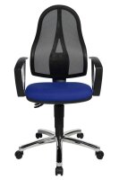 Topstar Bürostuhl Point 60 Netz Plus, G260 Stoff blau, Gestell chrom