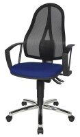 Topstar Bürostuhl Point 60 Netz Plus, G260 Stoff blau, Gestell chrom