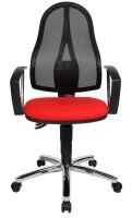 Topstar Bürostuhl Point 60 Netz Plus, G210 Stoff rot, Gestell chrom
