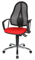 Topstar Bürostuhl Point 60 Netz Plus, G210 Stoff rot, Gestell chrom