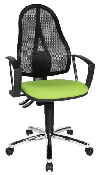 Topstar Bürostuhl Point 60 Netz Plus, G050 Stoff grün, Gestell chrom