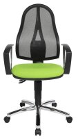 Topstar Bürostuhl Point 60 Netz Plus, G050 Stoff grün, Gestell chrom