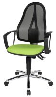 Topstar Bürostuhl Point 60 Netz Plus, G050 Stoff grün, Gestell chrom