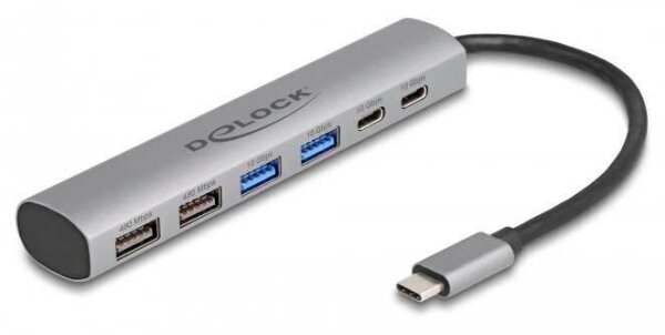 DeLOCK USB-Hub 6-fach grau