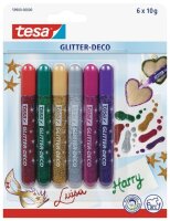 6 tesa Glitter Deco Classic Colors Klebestifte 6x 10,0 g