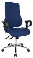 Topstar Bürostuhl Sitness 55, SD69X L58 Stoff blau, Gestell chrom