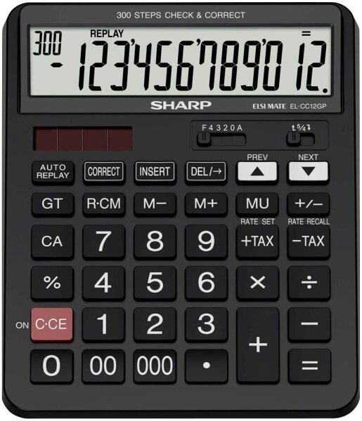 SHARP EL-CC12GP Taschenrechner schwarz