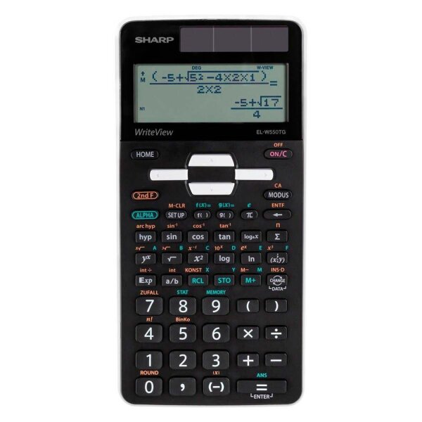 SHARP EL-W550TG Wissenschaftlicher Taschenrechner schwarz/grau