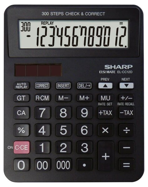 SHARP EL-CC12D Taschenrechner schwarz