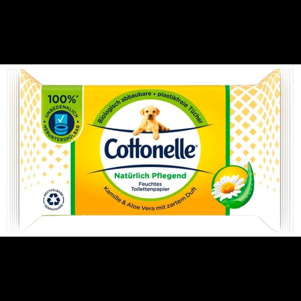 Cottonelle Feuchtes Toilettenpapier Natürlich Pflegend 1-lagig, 42 Tücher