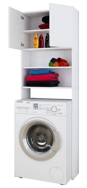 VCM my bath Waschmaschinenschrank Jutas, 911986 weiß 2 Fachböden 64,0 x 25,0 x 190,0 cm