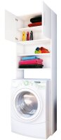 VCM my bath Waschmaschinenschrank Jutas, 911986 weiß 2 Fachböden 64,0 x 25,0 x 190,0 cm