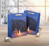 5 SIGEL Geschenktüten Christmas Chapel Large Motiv 26,0 x 33,0 cm