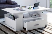 VCM my home Junata Couchtisch rechteckig Spanplatte weiß 110,0 x 52,0 x 44,0 cm, 1 St.