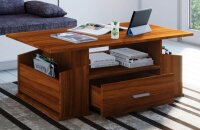VCM my home Junata Couchtisch rechteckig Spanplatte nussbaum 110,0 x 52,0 x 44,0 cm, 1 St.