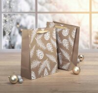 5 SIGEL Geschenktüten Pine cones and pine branches Large braun 26,0 x 33,0 cm