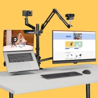 hama Monitor-Halterung 00004663 schwarz für 2 Monitore, Tischklemme