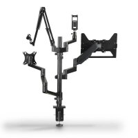 hama Monitor-Halterung 00004663 schwarz für 2 Monitore, Tischklemme