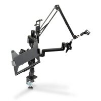 hama Monitor-Halterung 00004663 schwarz für 2 Monitore, Tischklemme