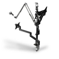 hama Monitor-Halterung 00004663 schwarz für 2 Monitore, Tischklemme