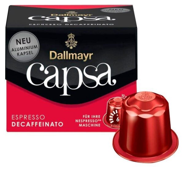 Dallmayr Capsa Espresso Decaffeinato Kaffeekapseln, Arabicabohnen kräftig, 10 St.