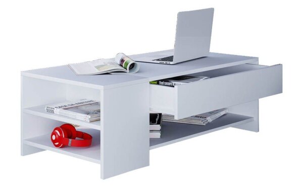 VCM my home Tindus Couchtisch rechteckig Spanplatte weiß 100,0 x 50,0 x 35,0 cm, 1 St.