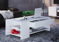 VCM my home Tindus Couchtisch rechteckig Spanplatte weiß 100,0 x 50,0 x 35,0 cm, 1 St.