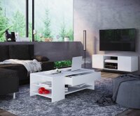 VCM my home Tindus Couchtisch rechteckig Spanplatte weiß 100,0 x 50,0 x 35,0 cm, 1 St.
