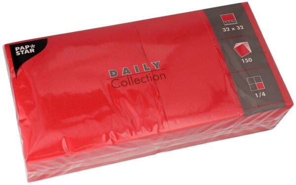 PAPSTAR Servietten Daily Collection bordeaux 2-lagig 32,0 x 32,0 cm, 150 St.