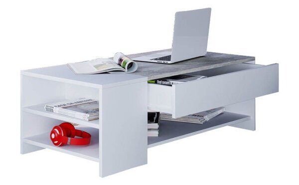 VCM my home Tindus Couchtisch rechteckig Spanplatte Betonoptik 100,0 x 50,0 x 35,0 cm, 1 St.