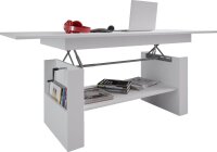VCM my home Kobila Couchtisch rechteckig Spanplatte weiß 157,0 x 65,0 x 52,5 - 59,0 cm, 1 St.