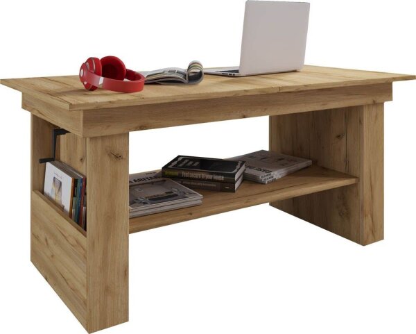 VCM my home Kobila Couchtisch rechteckig Spanplatte eiche 157,0 x 65,0 x 52,5 - 59,0 cm, 1 St.