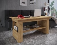 VCM my home Kobila Couchtisch rechteckig Spanplatte eiche 157,0 x 65,0 x 52,5 - 59,0 cm, 1 St.