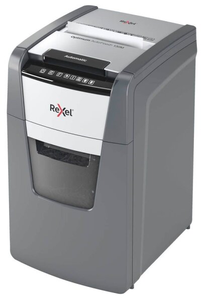 Rexel AutoFeed+ 130M Aktenvernichter mit Partikelschnitt P-5, 2 x 15 mm, bis 130 Blatt, schwarz