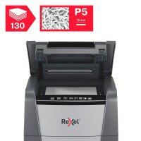 Rexel AutoFeed+ 130M Aktenvernichter mit Partikelschnitt P-5, 2 x 15 mm, bis 130 Blatt, schwarz