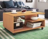VCM my home Stango Couchtisch rechteckig Spanplatte buche 80,0 x 50,0 x 40,0 cm, 1 St.