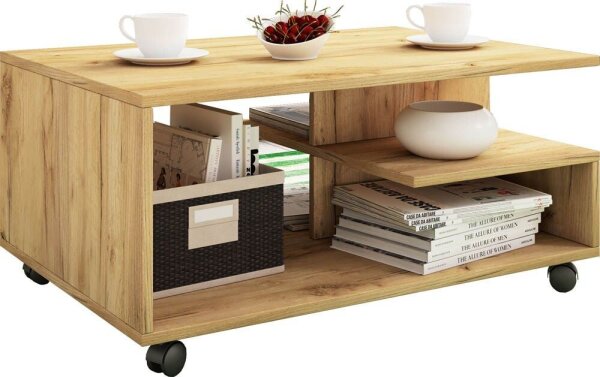 VCM my home Stango Couchtisch rechteckig Spanplatte eiche 80,0 x 50,0 x 40,0 cm, 1 St.